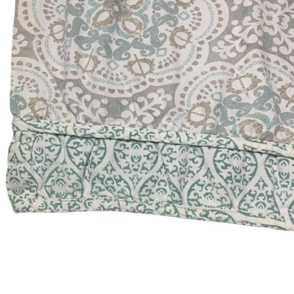 Waverly Set of 2 Blue Grey Paisley Coastal Vibes Cotton Valances 50x18